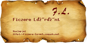 Ficzere Lóránt névjegykártya